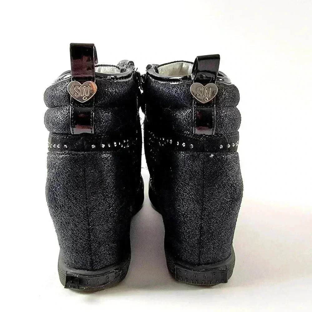 Stuart Weitzman Vance Clare Black Sneaker Shootie Bootie - Picture 5 of 10